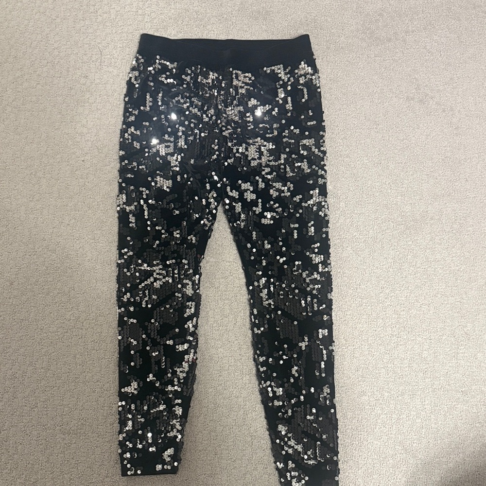 Express Black Sequin Leggings